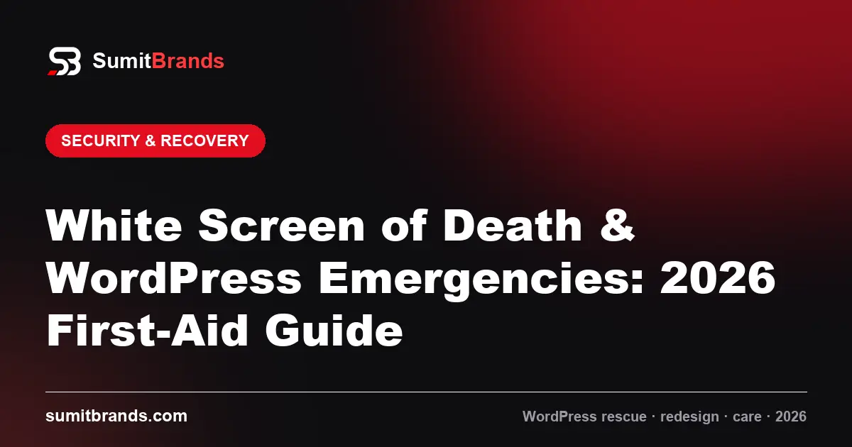 White Screen of Death & WordPress Emergencies: 2026 First-Aid Guide