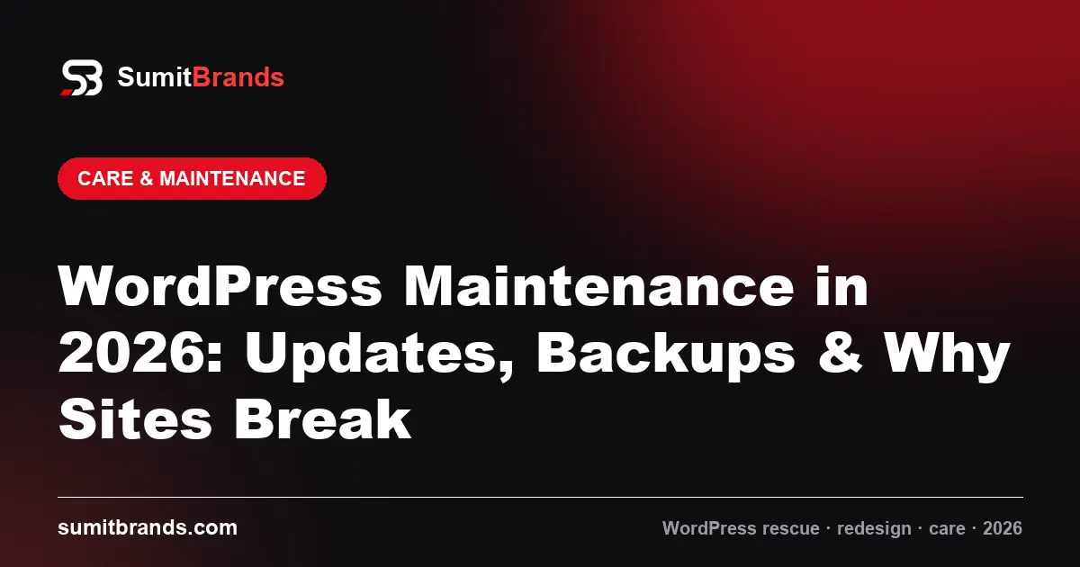 WordPress Maintenance in 2026: Updates, Backups & Why Sites Break