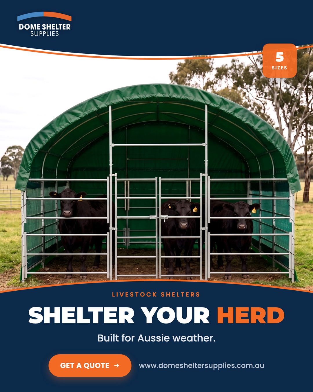 Livestock shelter Meta ad creative designed by Sumit Brands