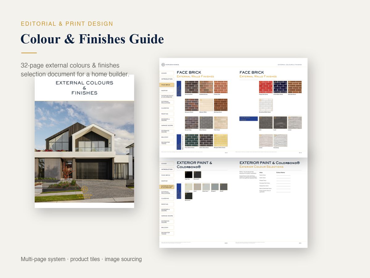 Colour and finishes guide design