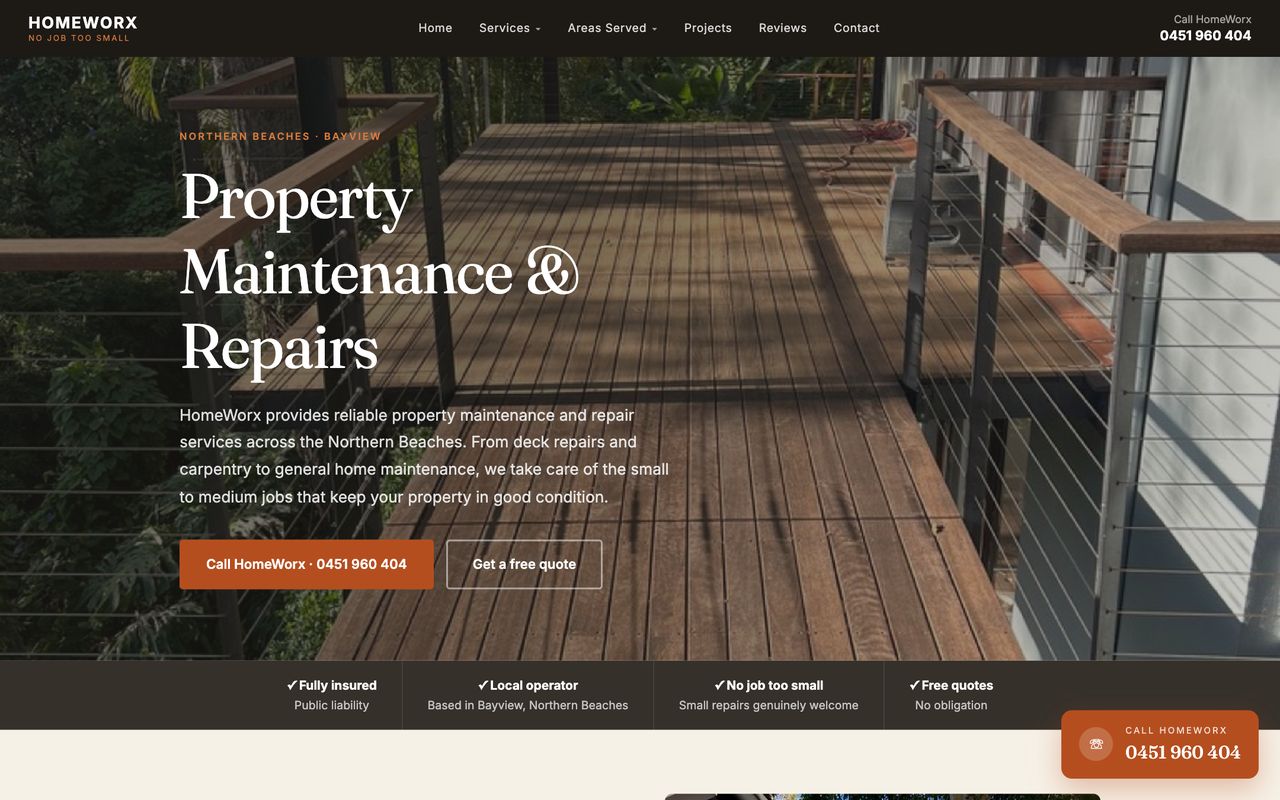 The Home Worx website designed by Sumit Brands