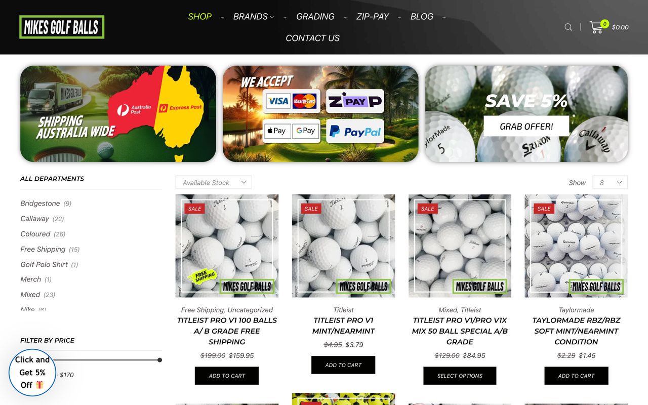 Mike's Golf Balls website designed by Sumit Brands