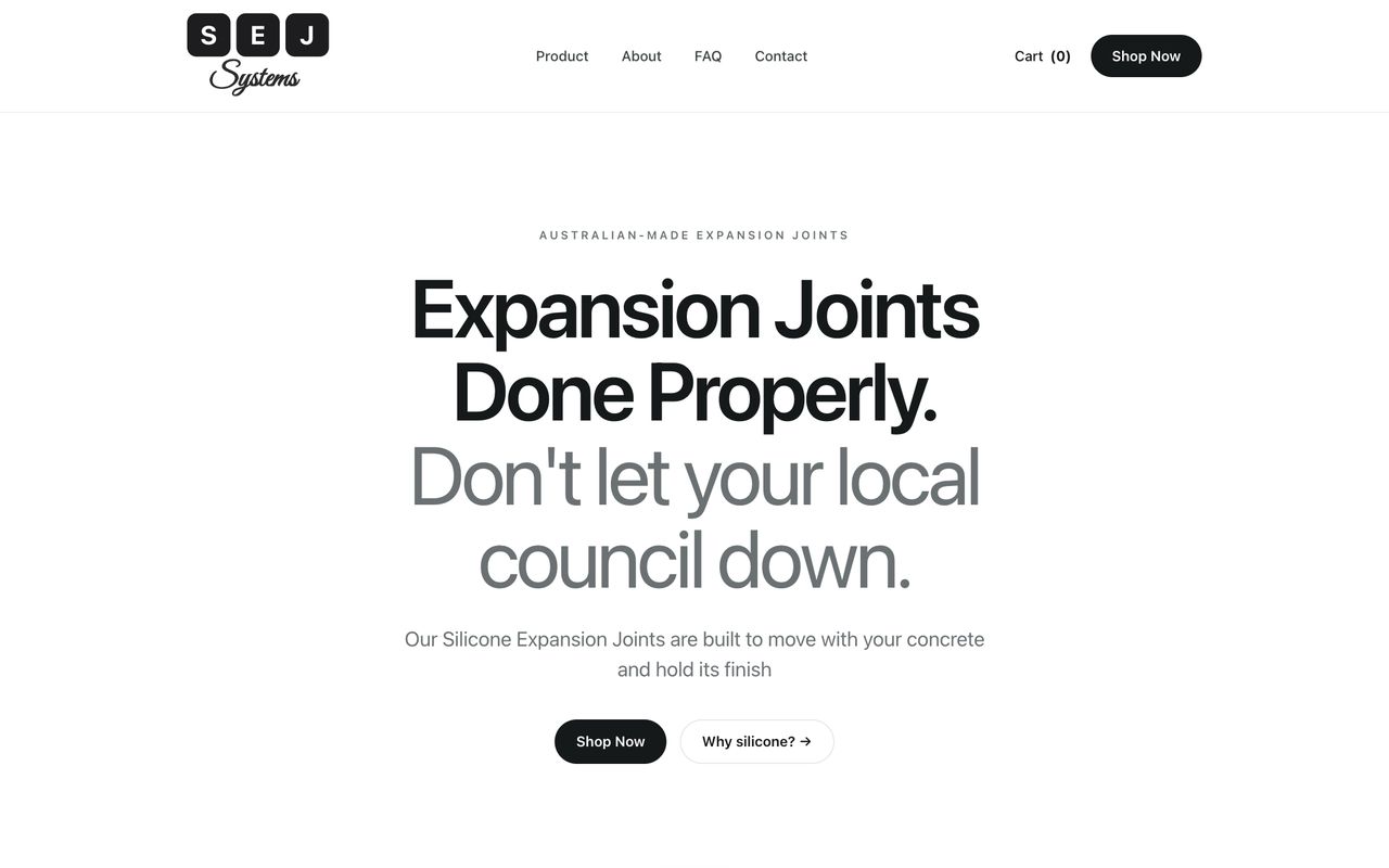 SEJ Systems website designed by Sumit Brands